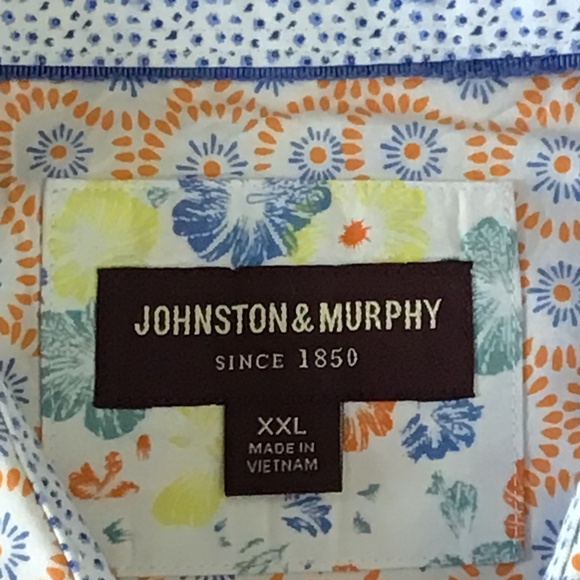 Johnston & Murphy Shirt Adult XXL Geometric Performance Button Up Preppy Mens - Picture 5 of 12